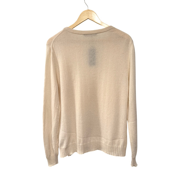 NWT! Jenni Kayne M Flynn 100% Cashmere Crewneck $325 Sweater Lightweight Ivory - Picture 4 of 8